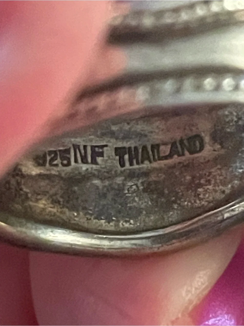 Sterling Silver Rope-Edge Wide Band Ring - Silver 925  NF Thailand Sz 8.5